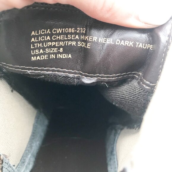 CREVO Alicia Chelsea Hiker Block Heel Dark Taupe Boots Ankle Booties Womens 8 - Picture 9 of 11